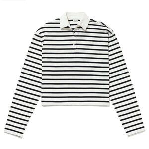 Kule The Lexie Striped Shirt in Cream/Navy NWT Women's Size Medium